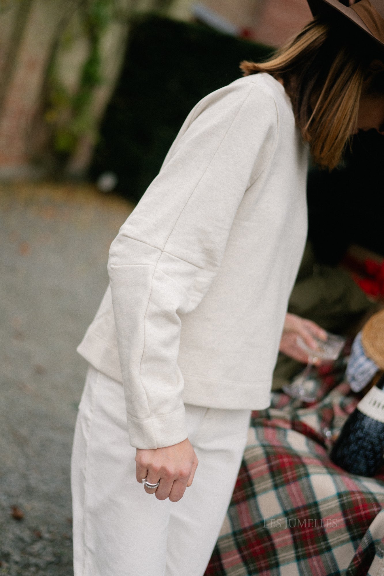 OBJIvey LS sweatshirt wit zand/melange