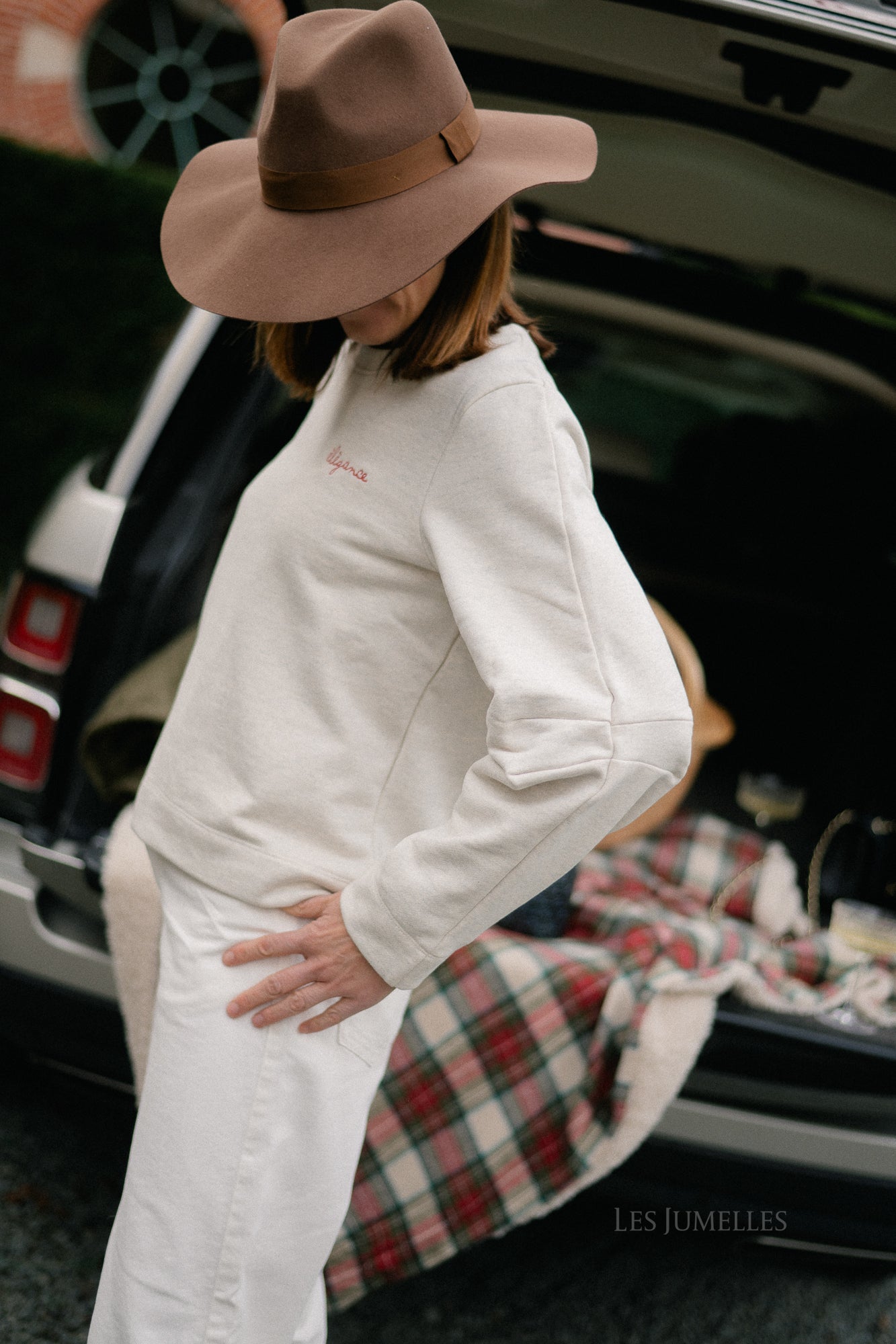 OBJIvey LS sweatshirt wit zand/melange