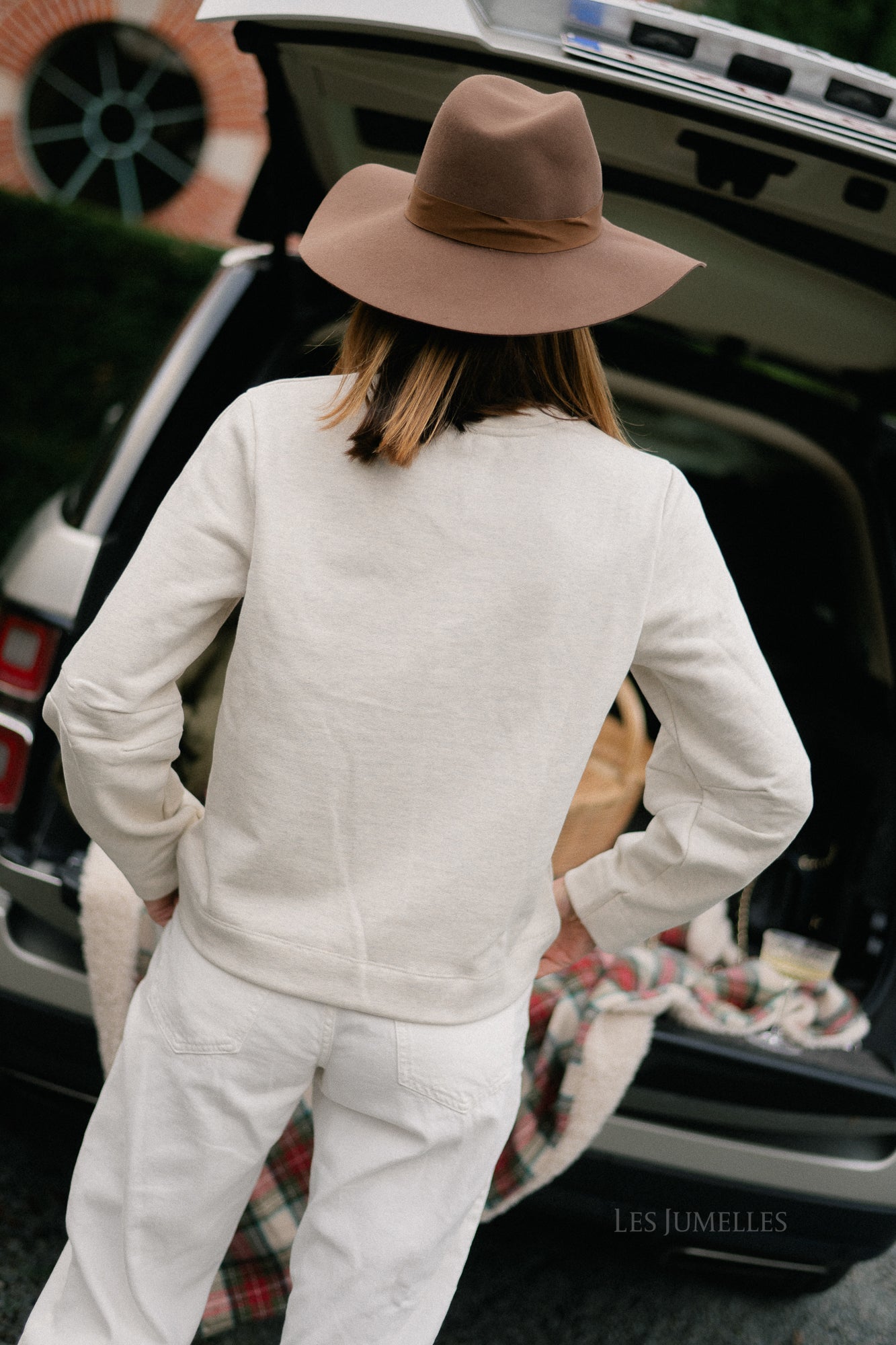 OBJIvey LS sweatshirt wit zand/melange