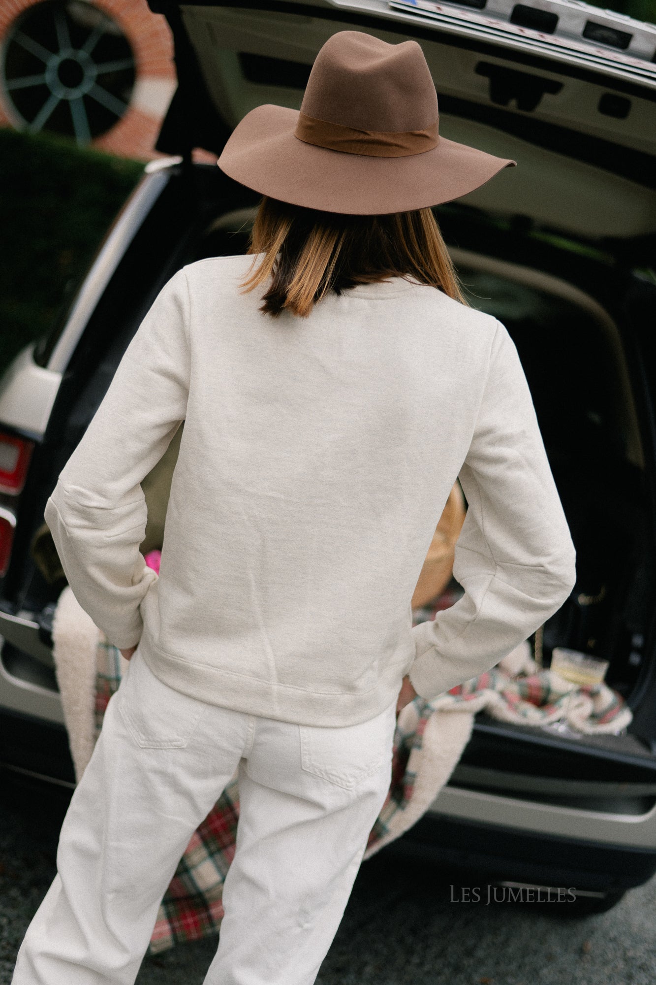 OBJIvey LS sweatshirt wit zand/melange