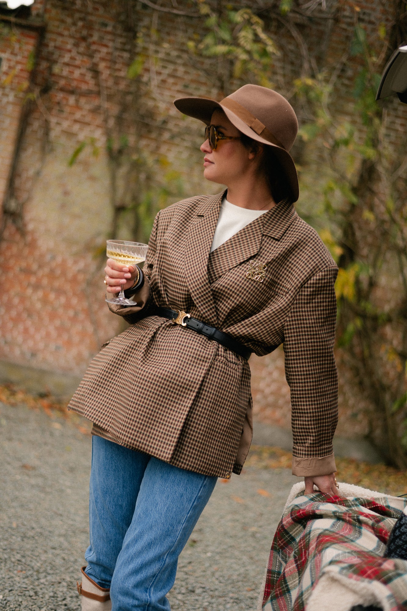 Blazer à carreaux camel Chloé