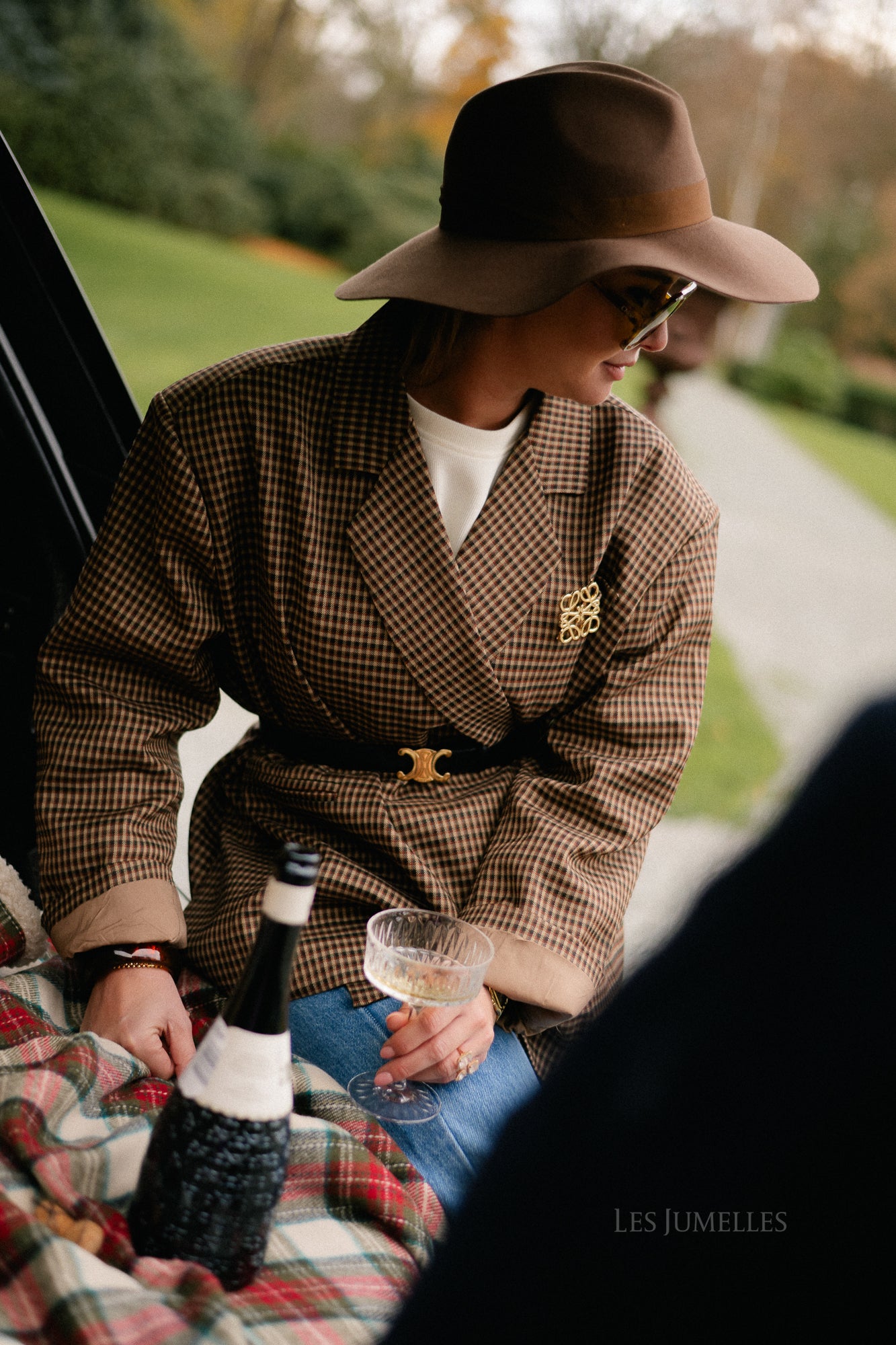 Blazer à carreaux camel Chloé