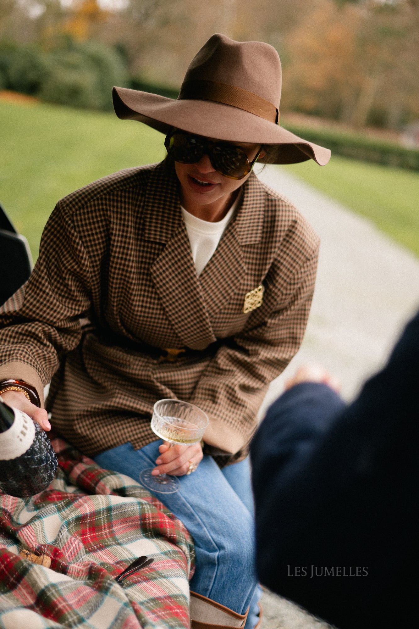 Blazer à carreaux camel Chloé