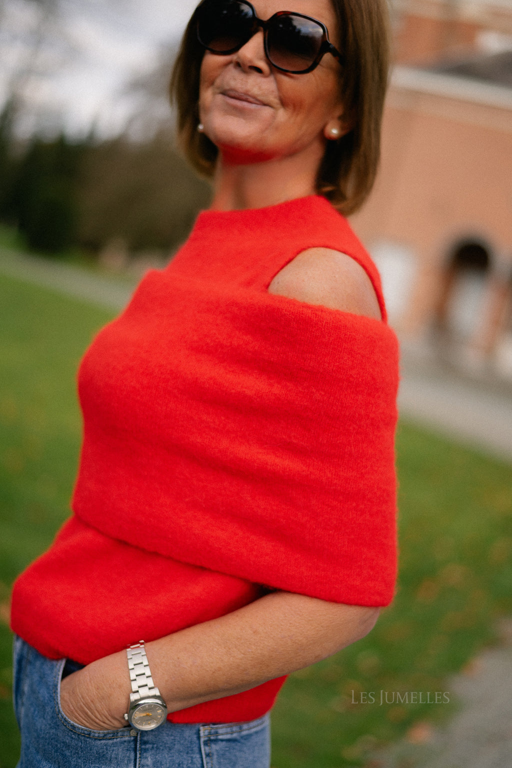 Louelle trui koraalrood