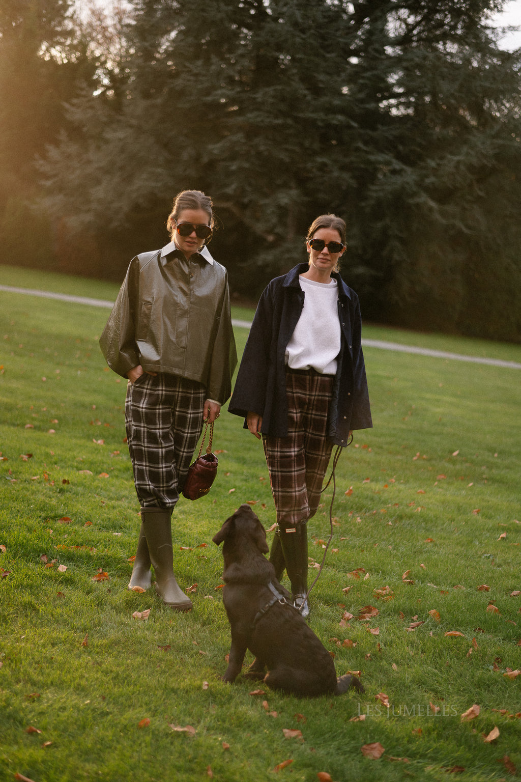 Callie geruite broek bordeaux