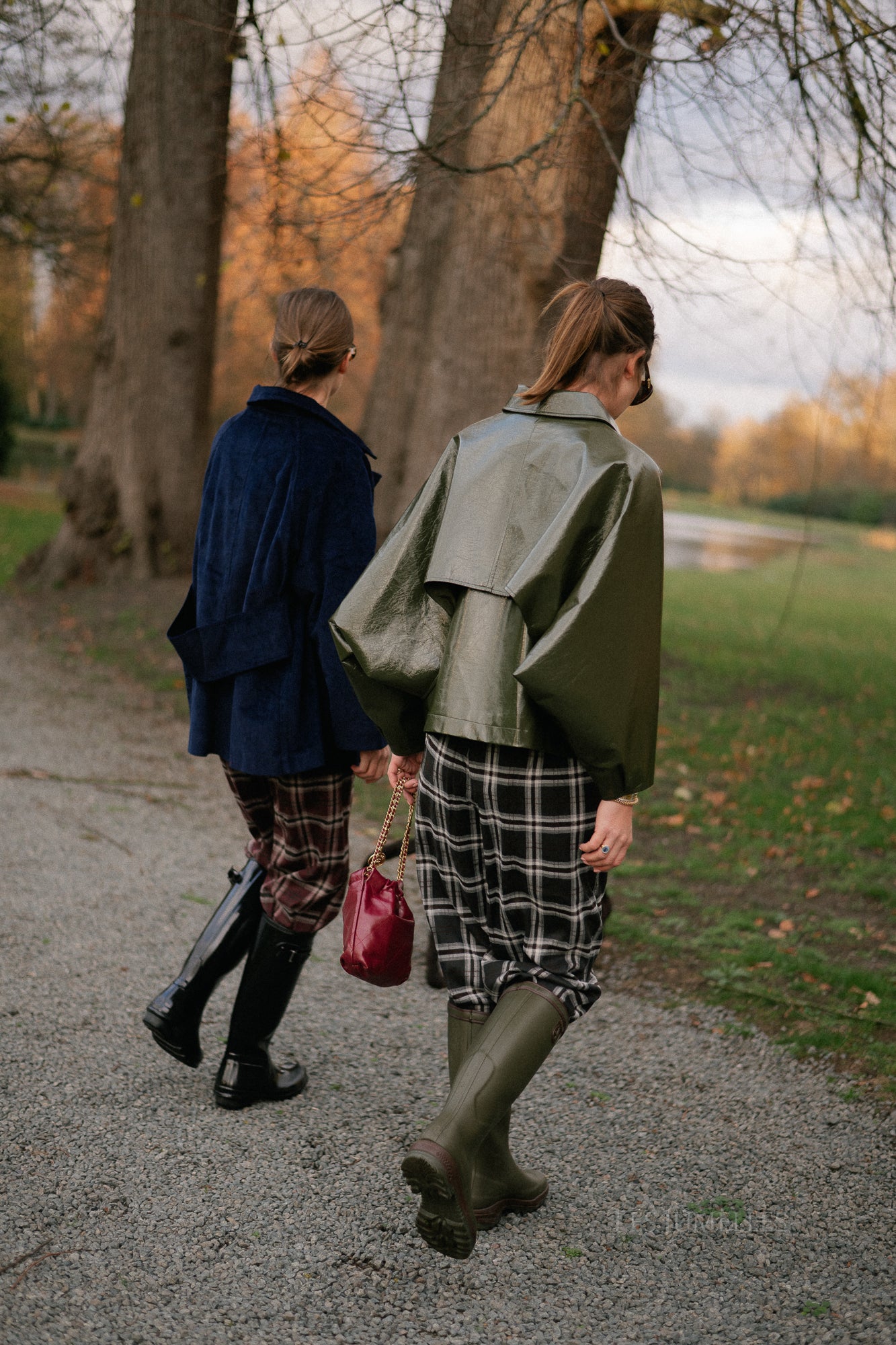 Callie geruite broek bordeaux