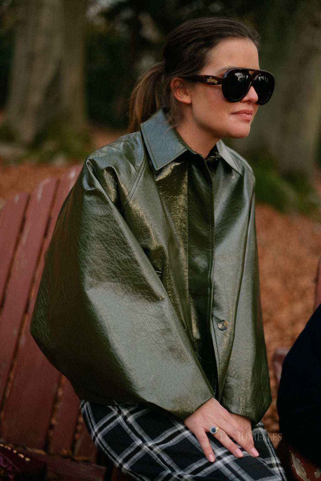 Jodie PU jacket khaki