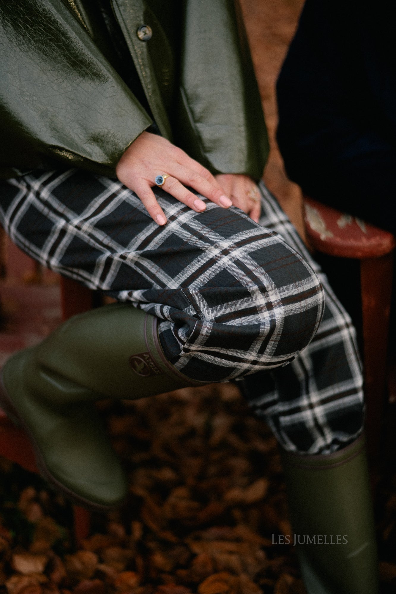 Callie geruite broek hot chocolate