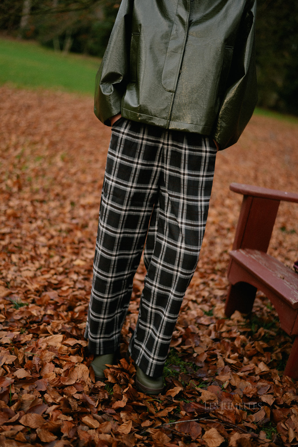 Callie geruite broek hot chocolate