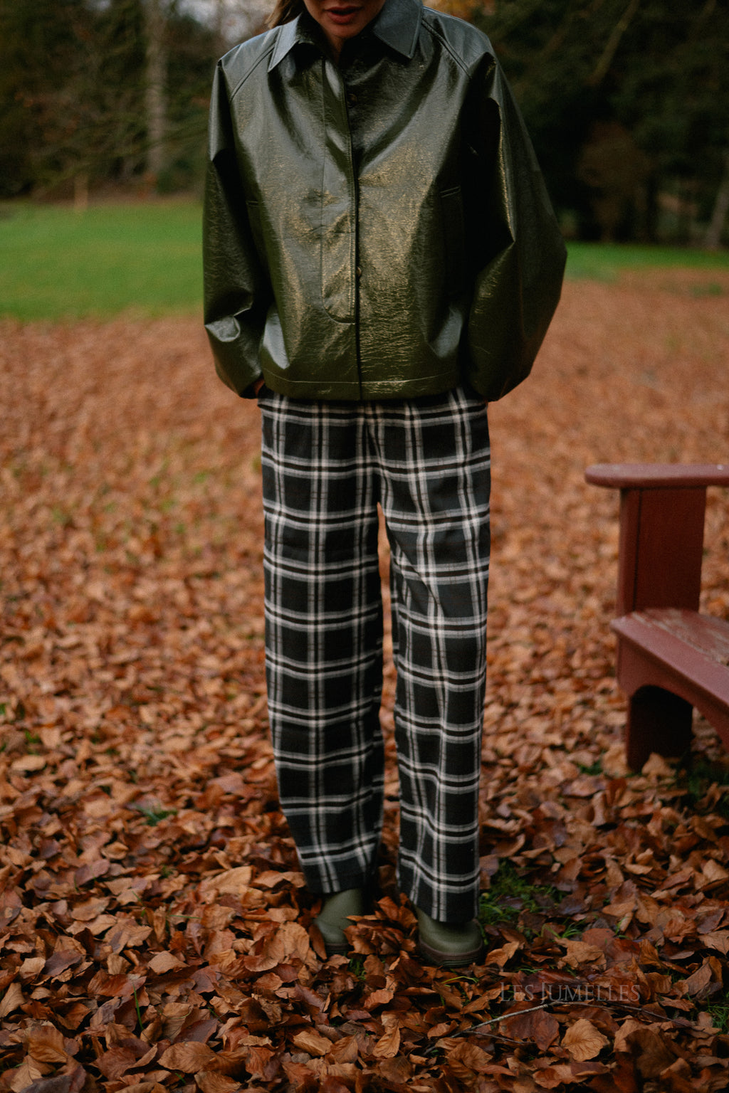 Callie geruite broek hot chocolate