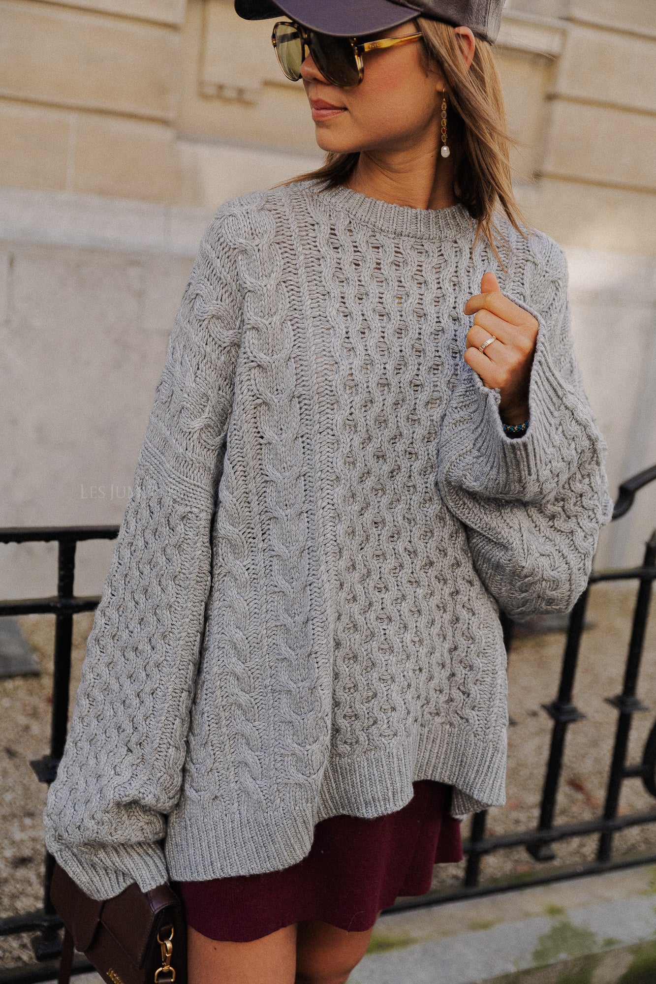 Edith oversize knitted sweater grey