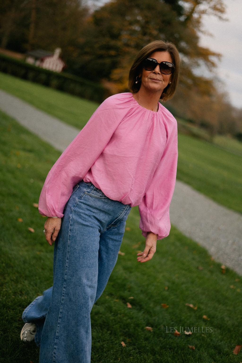 YASVallo Langarm-Blusenshirt mit Ballonärmeln in Moonlite Mauve