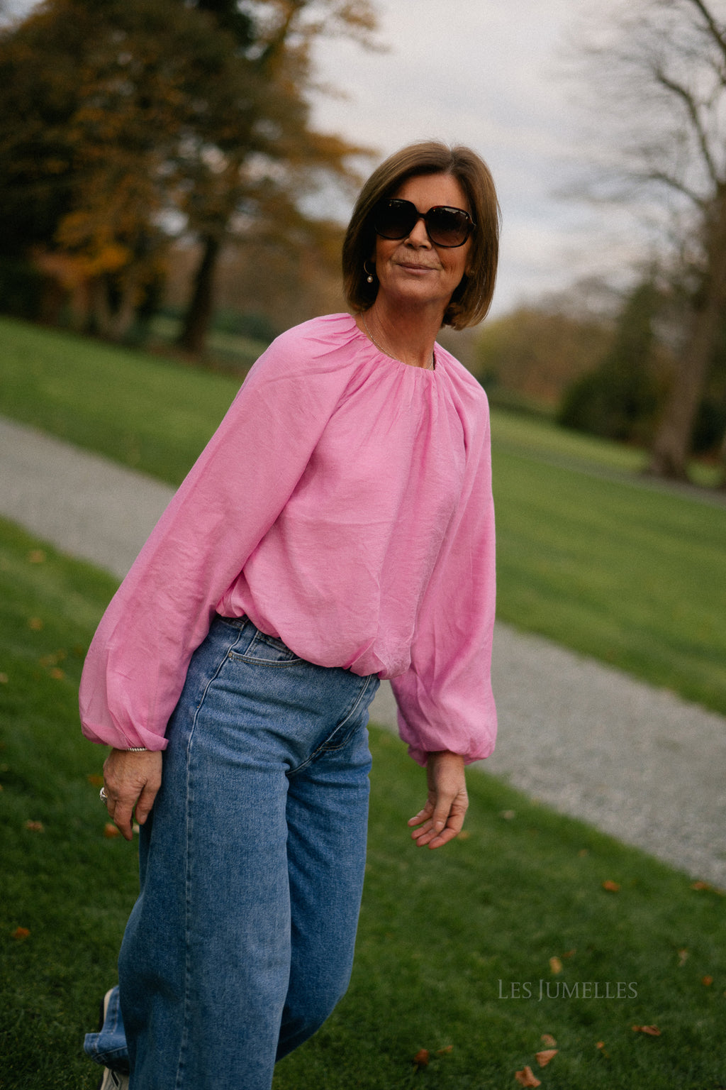 YASVallo Langarm-Blusenshirt mit Ballonärmeln in Moonlite Mauve