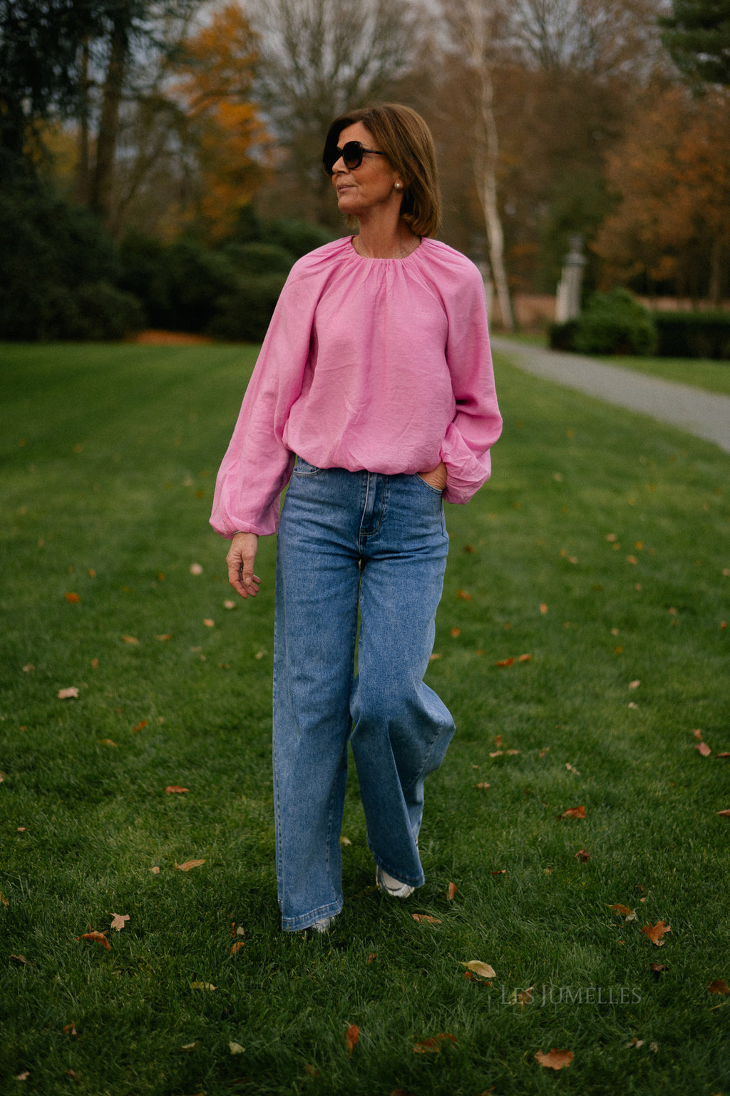YASVallo Langarm-Blusenshirt mit Ballonärmeln in Moonlite Mauve
