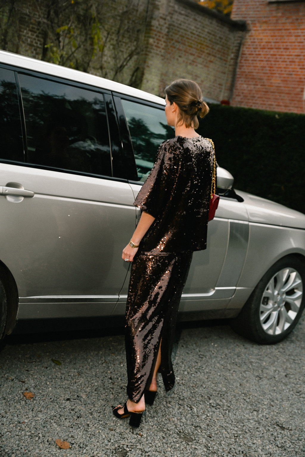 Dakara pailletten rok bruin