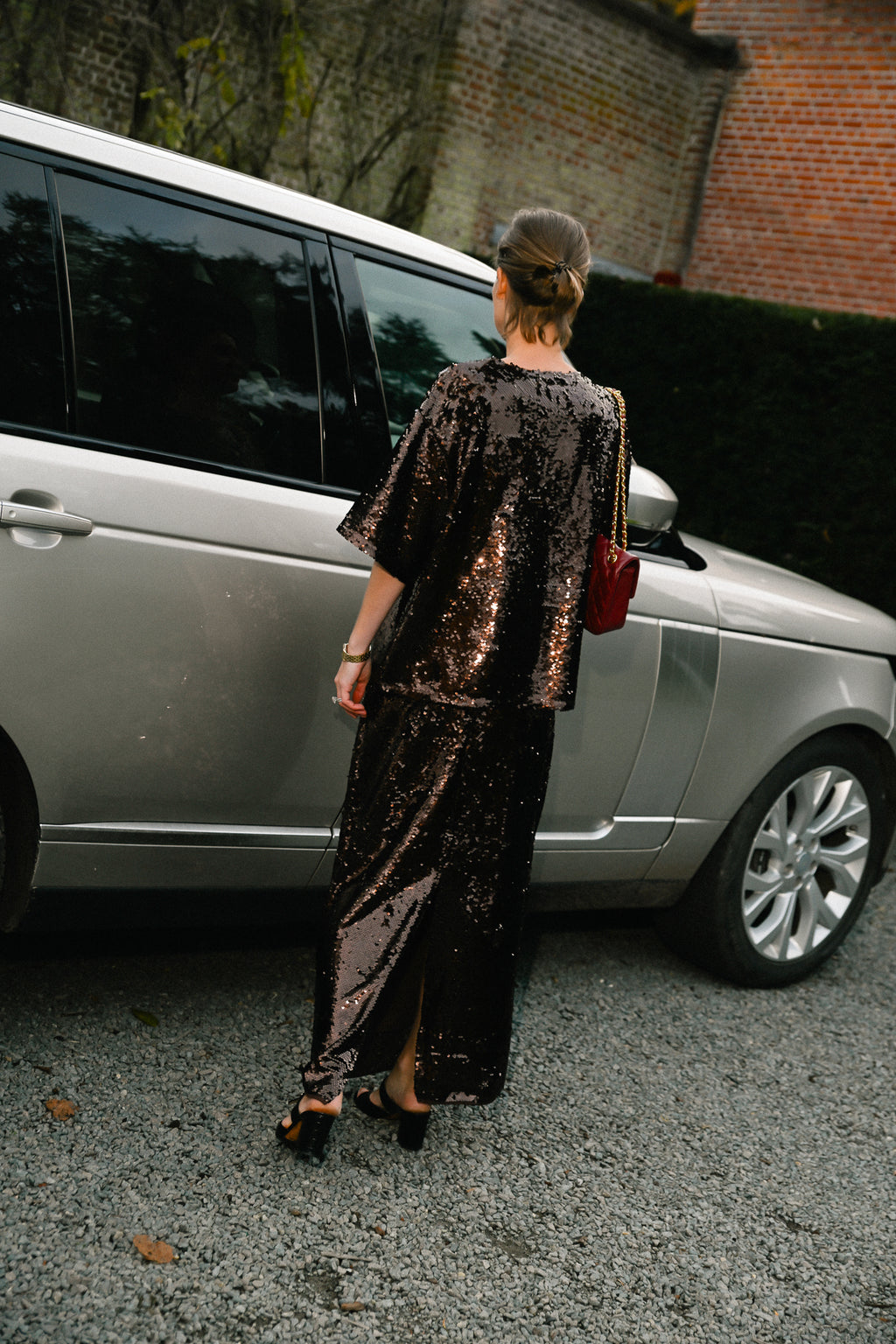 Dakara pailletten rok bruin