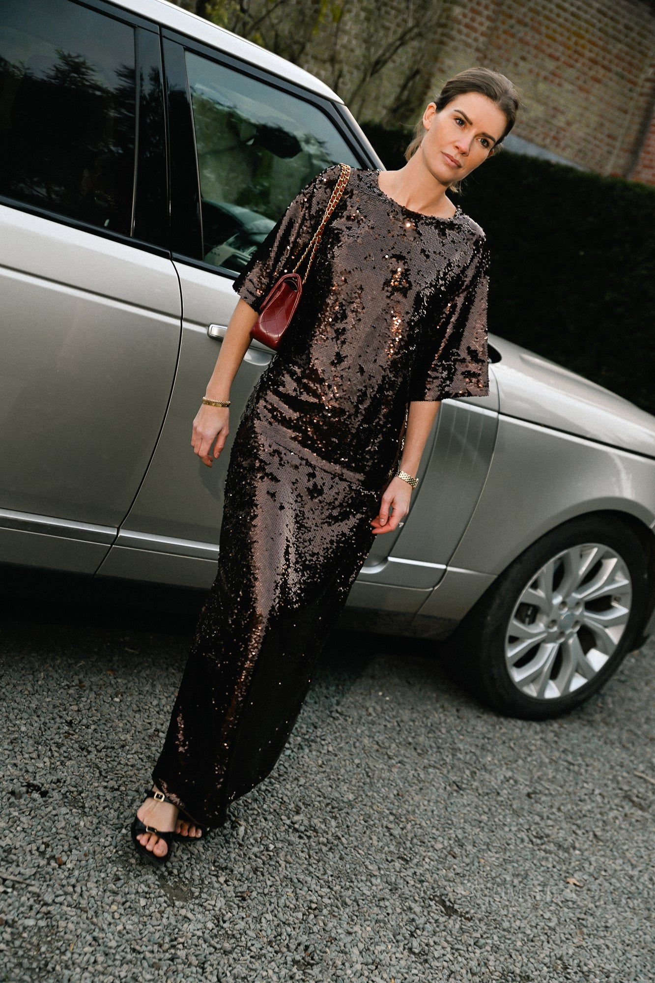 Dakara pailletten rok bruin