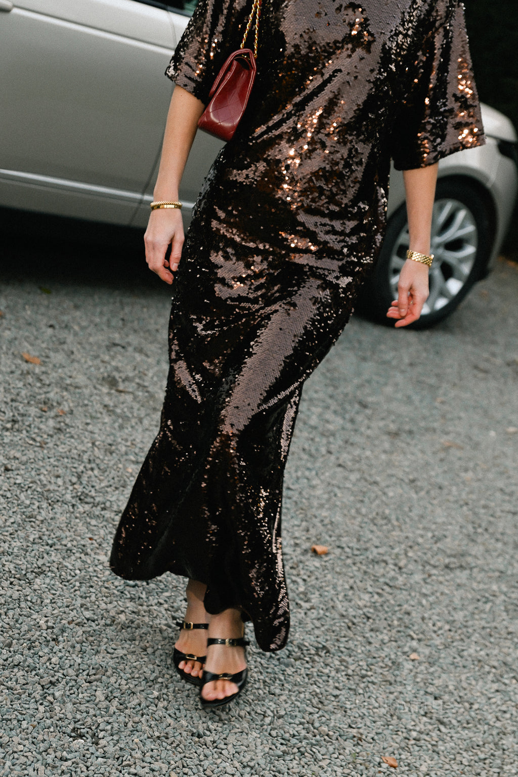 Dakara pailletten rok bruin