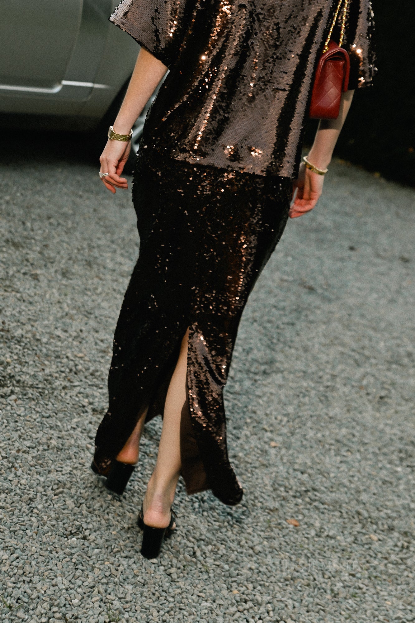 Dakara pailletten rok bruin