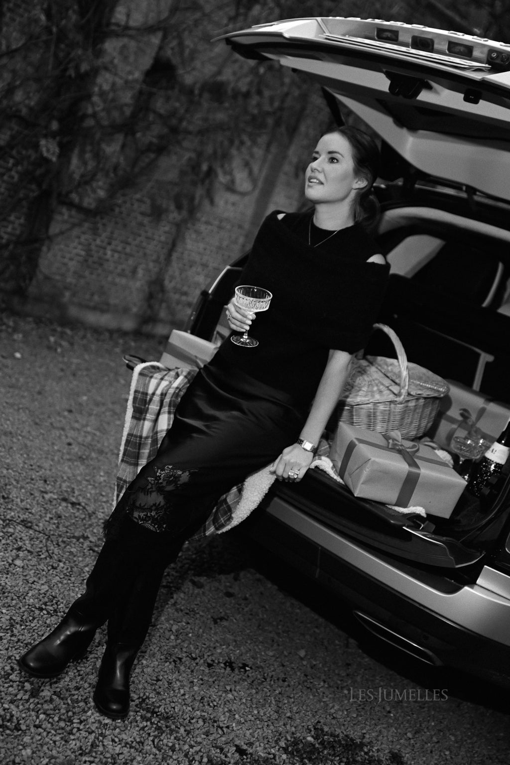 Visabel HW midi rok zwart met kanten details