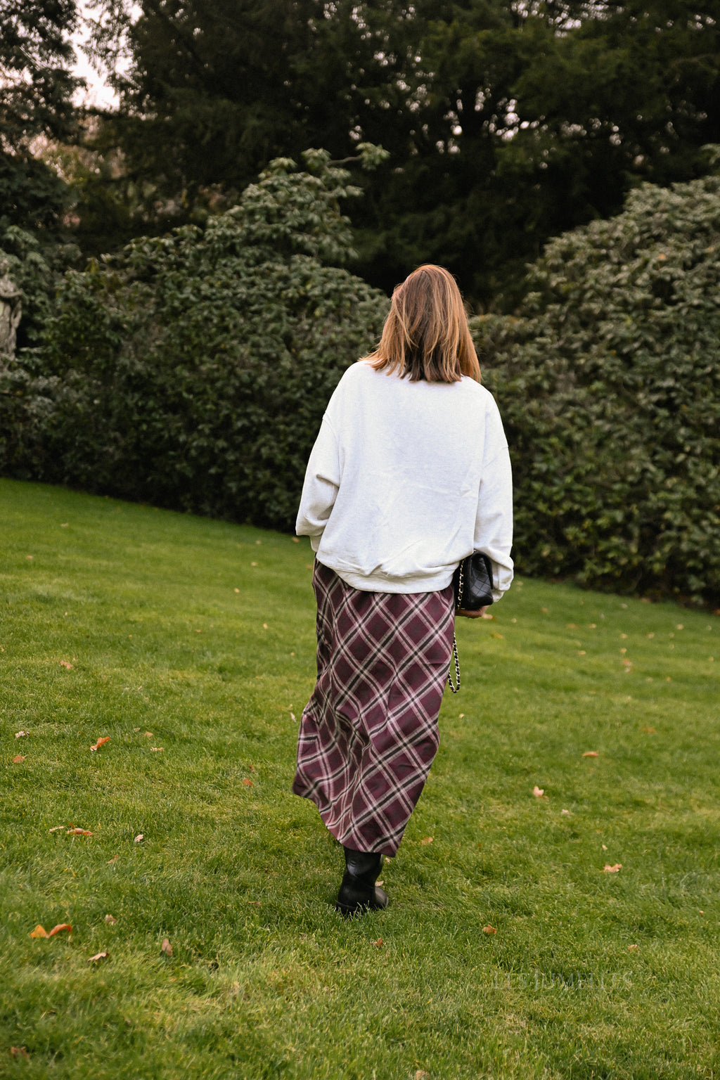 Claire geruite rok bordeaux