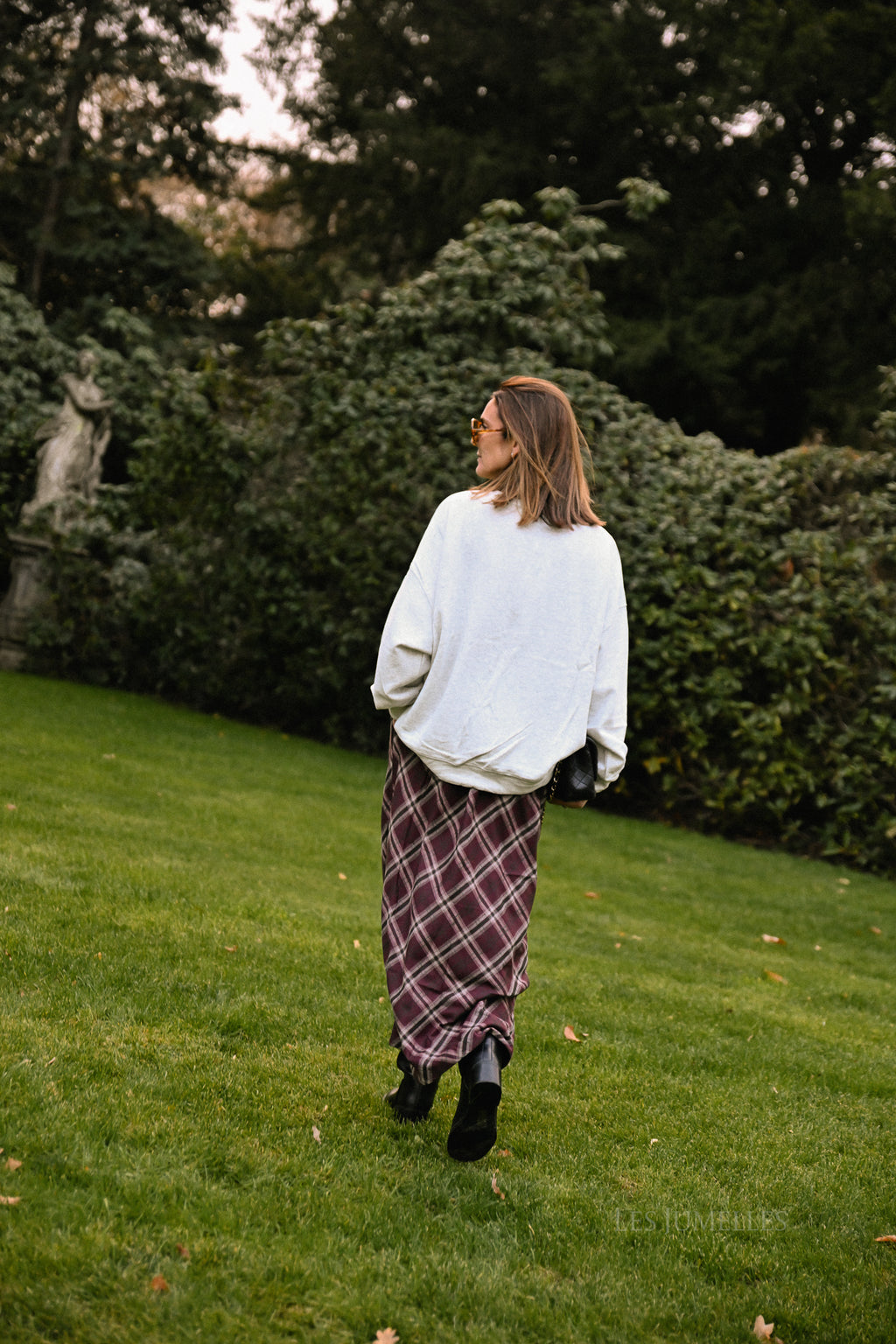 Claire geruite rok bordeaux