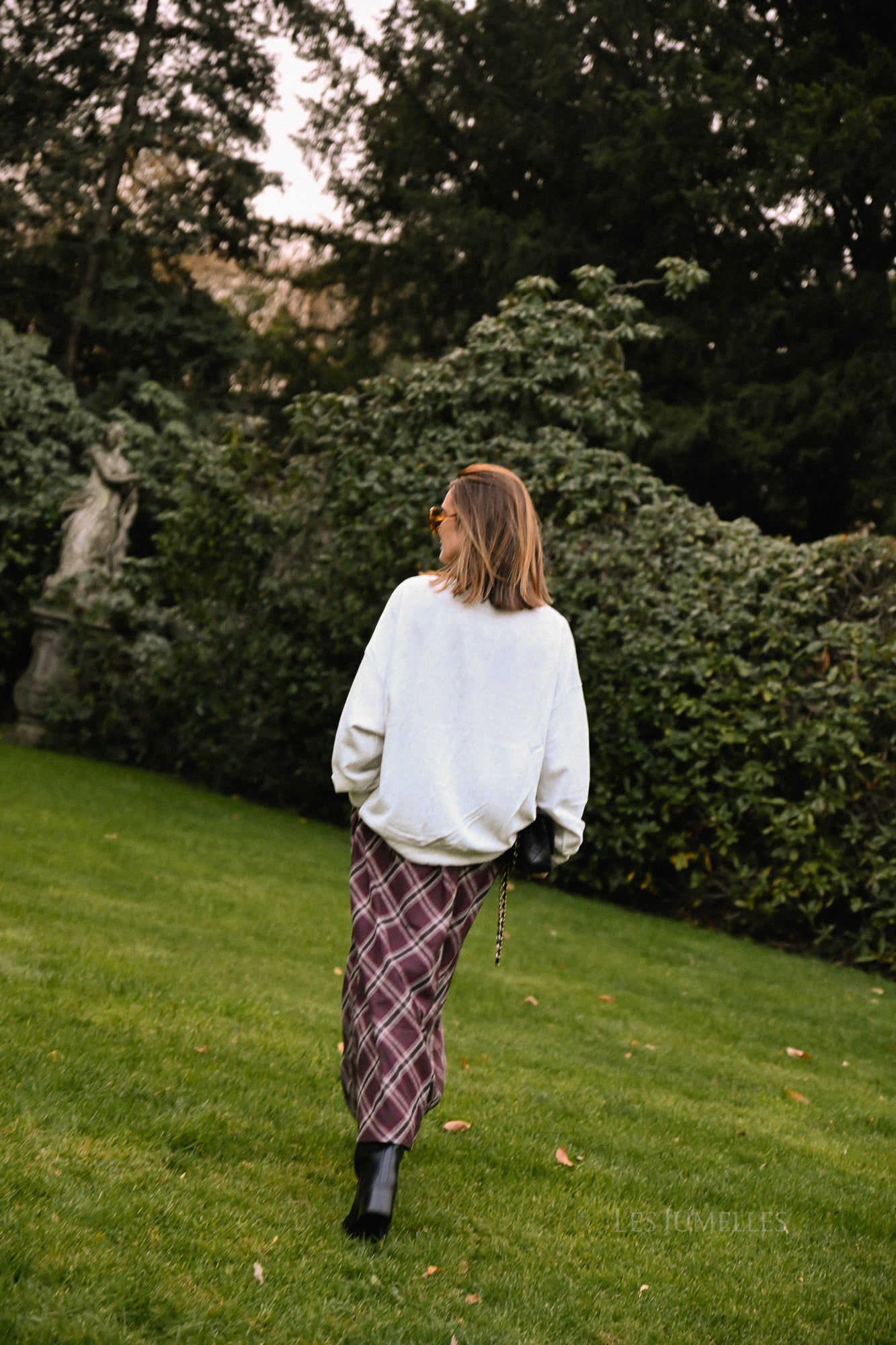 Claire geruite rok bordeaux