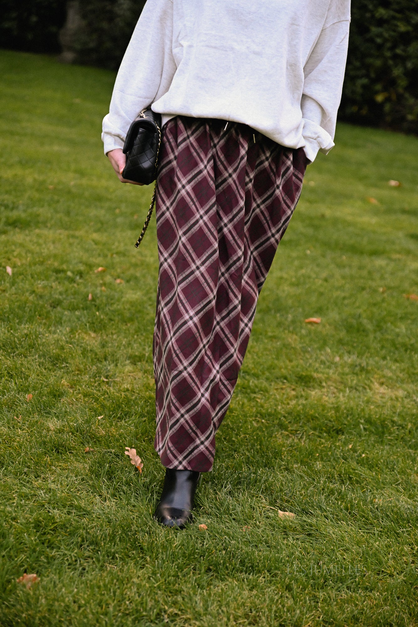 Claire geruite rok bordeaux