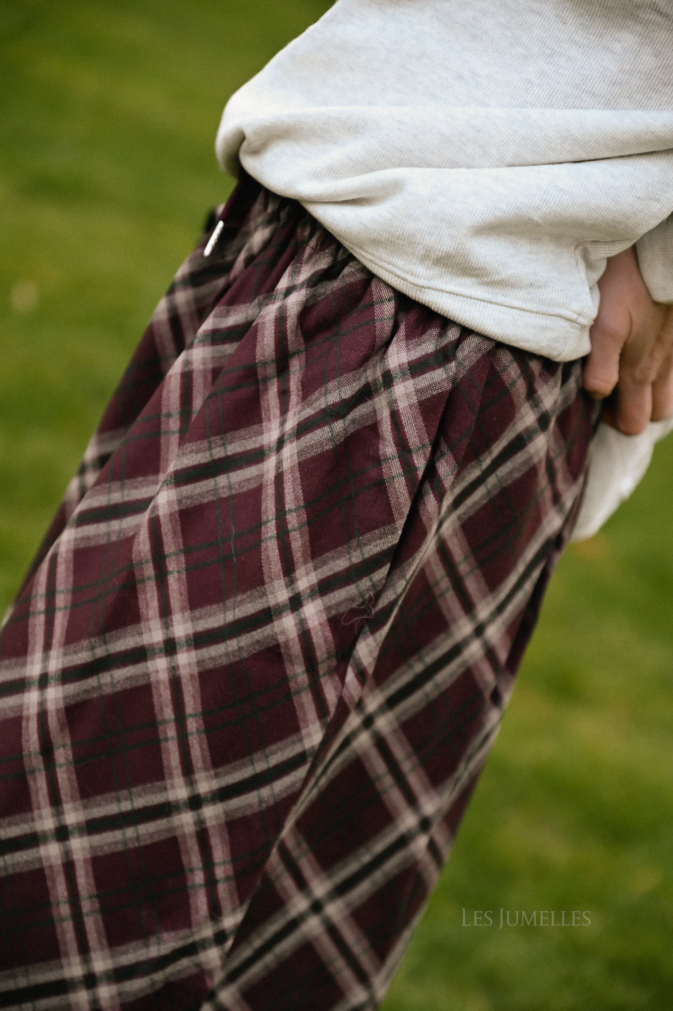 Claire geruite rok bordeaux