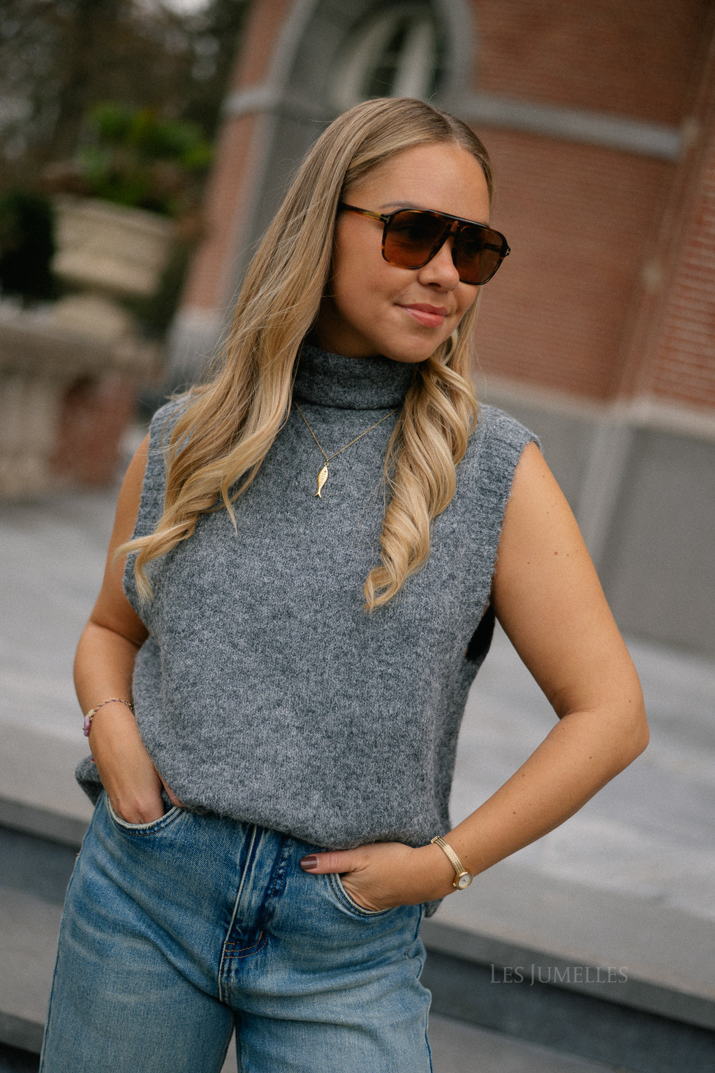 Alba gebreide cardigan donkergrijs melange