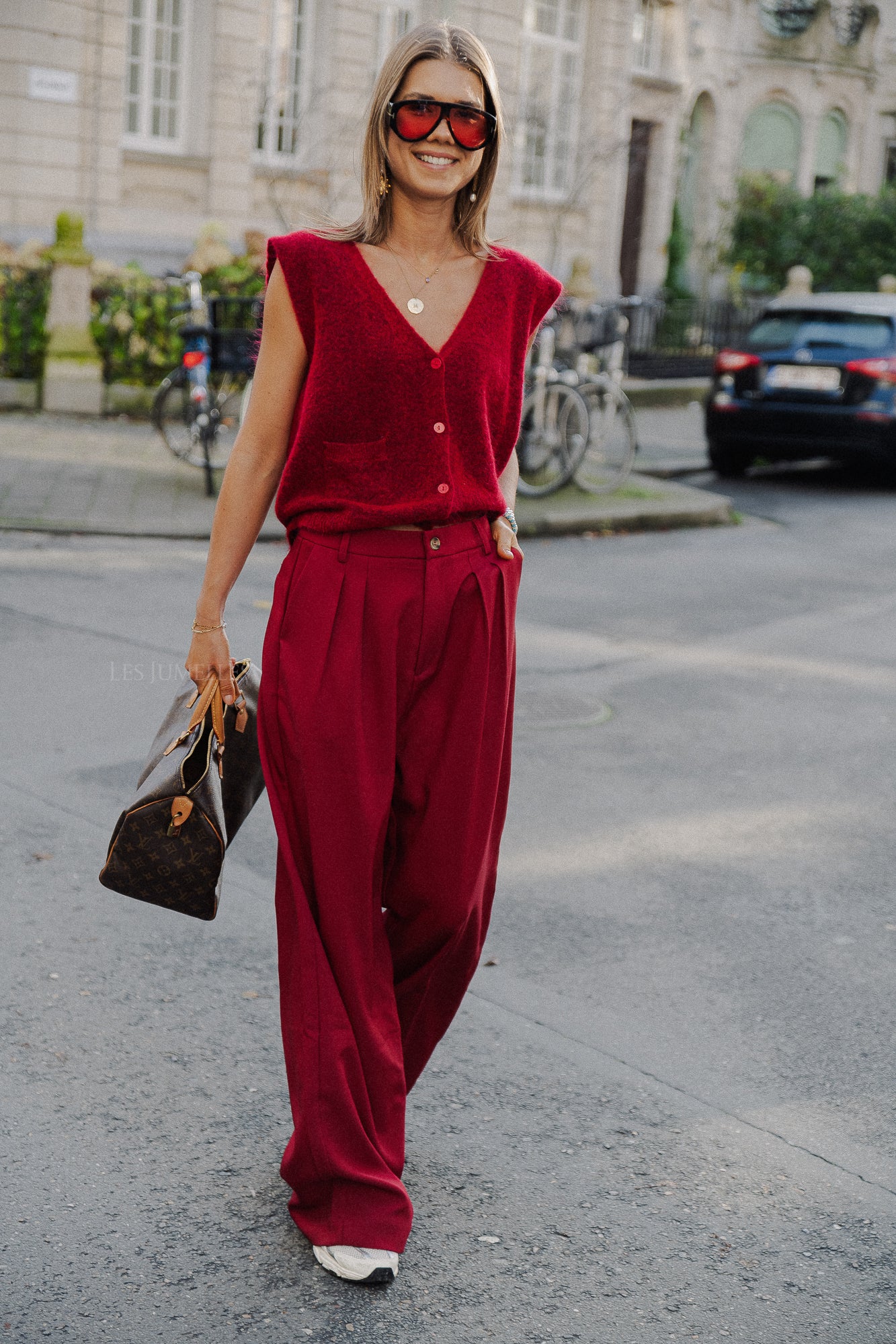 Gilet Bonnie rouge cerise