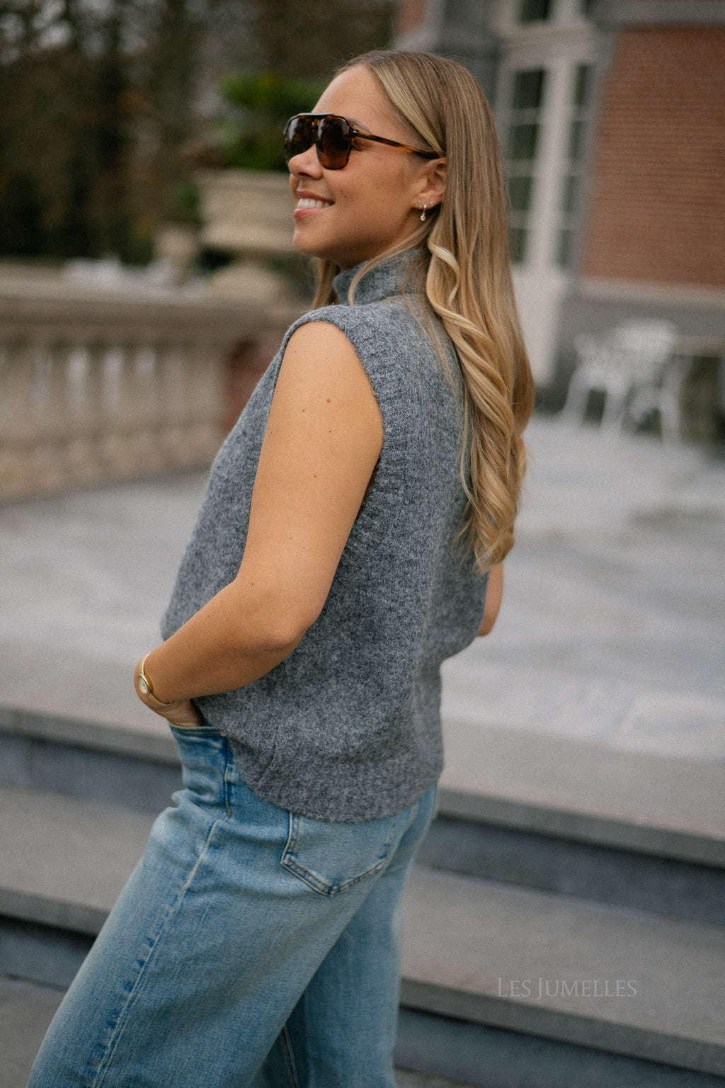 Alba gebreide cardigan donkergrijs melange