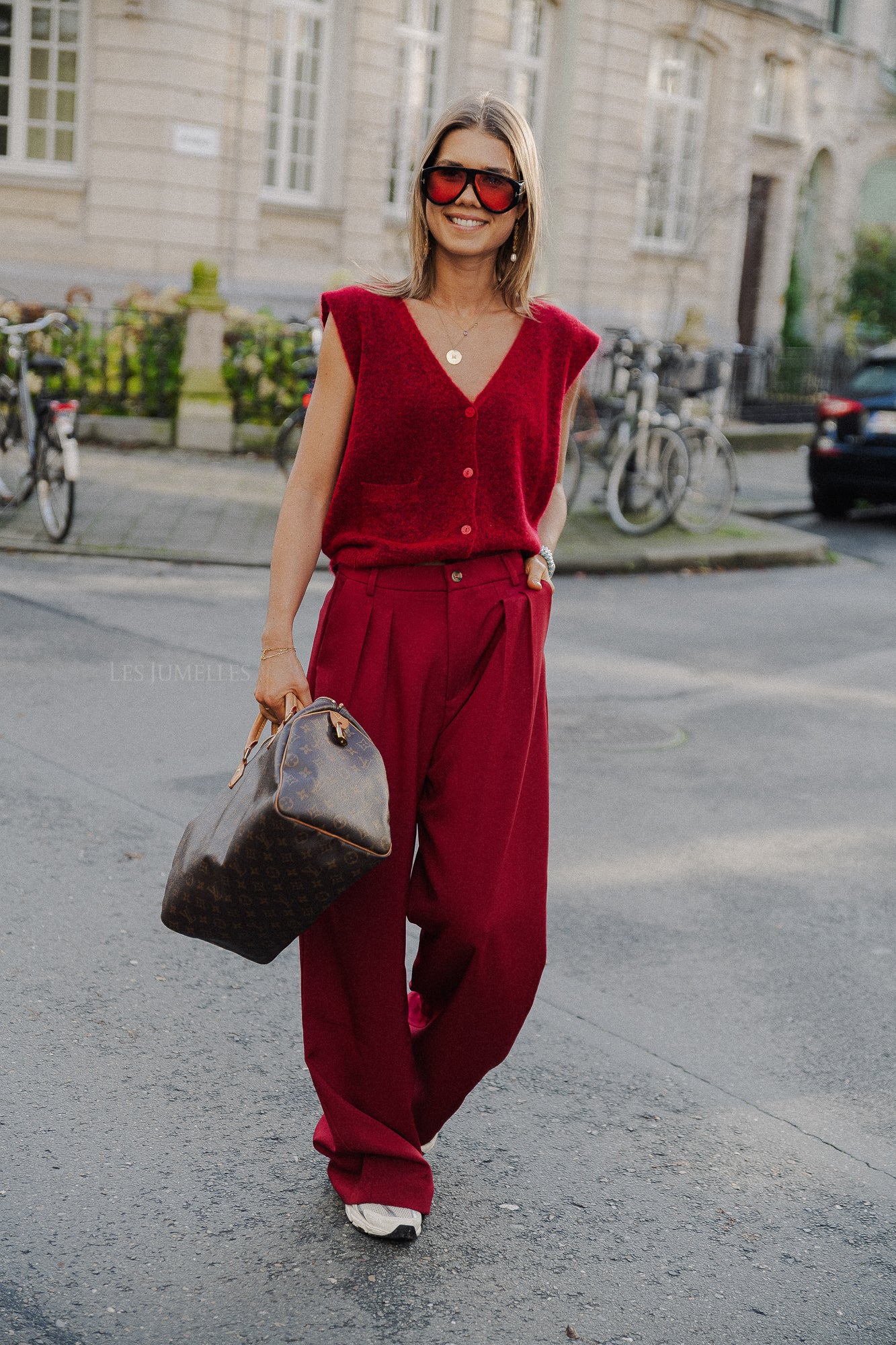 Bonnie gilet cherry red