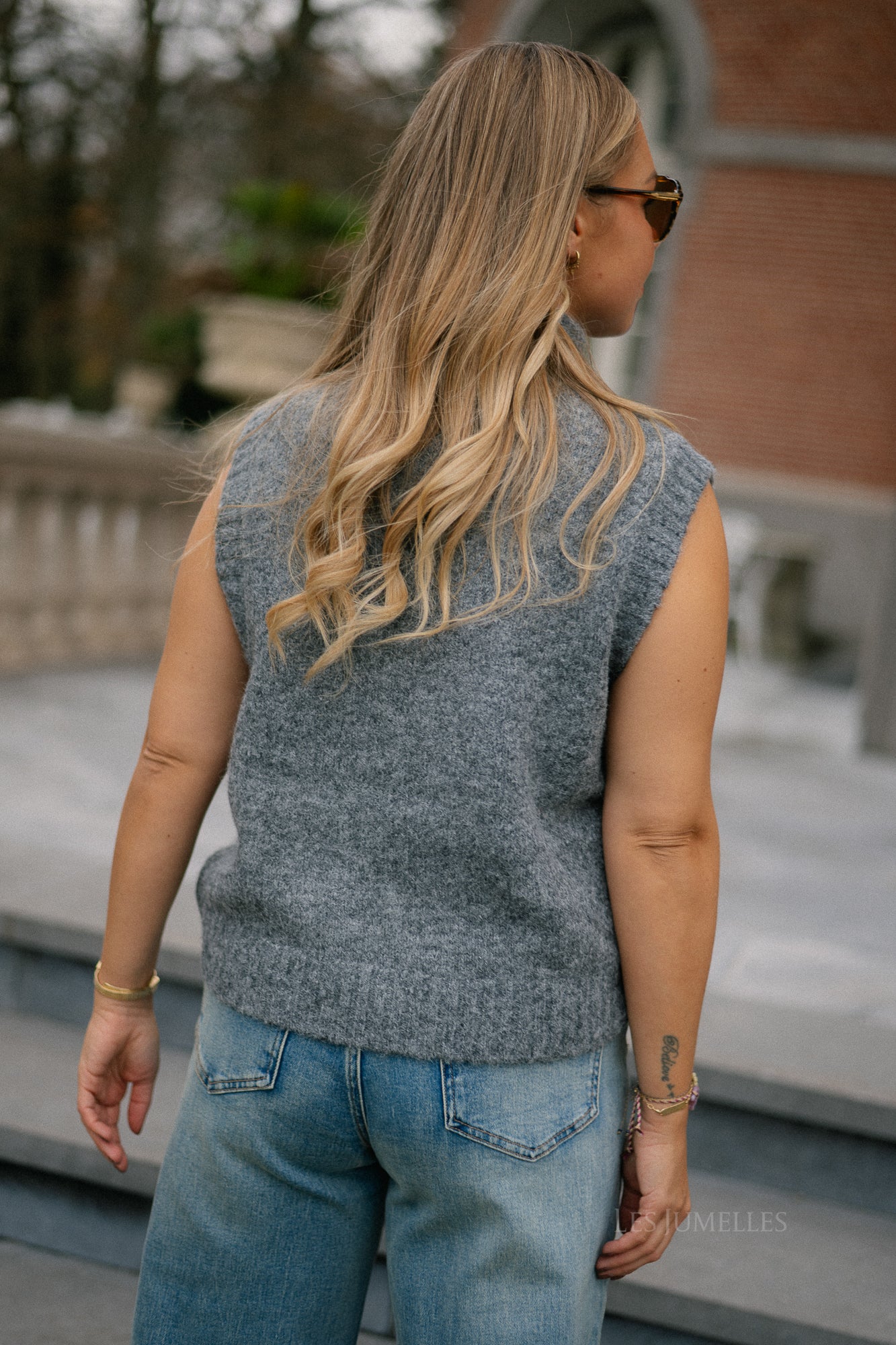 Alba gebreide cardigan donkergrijs melange