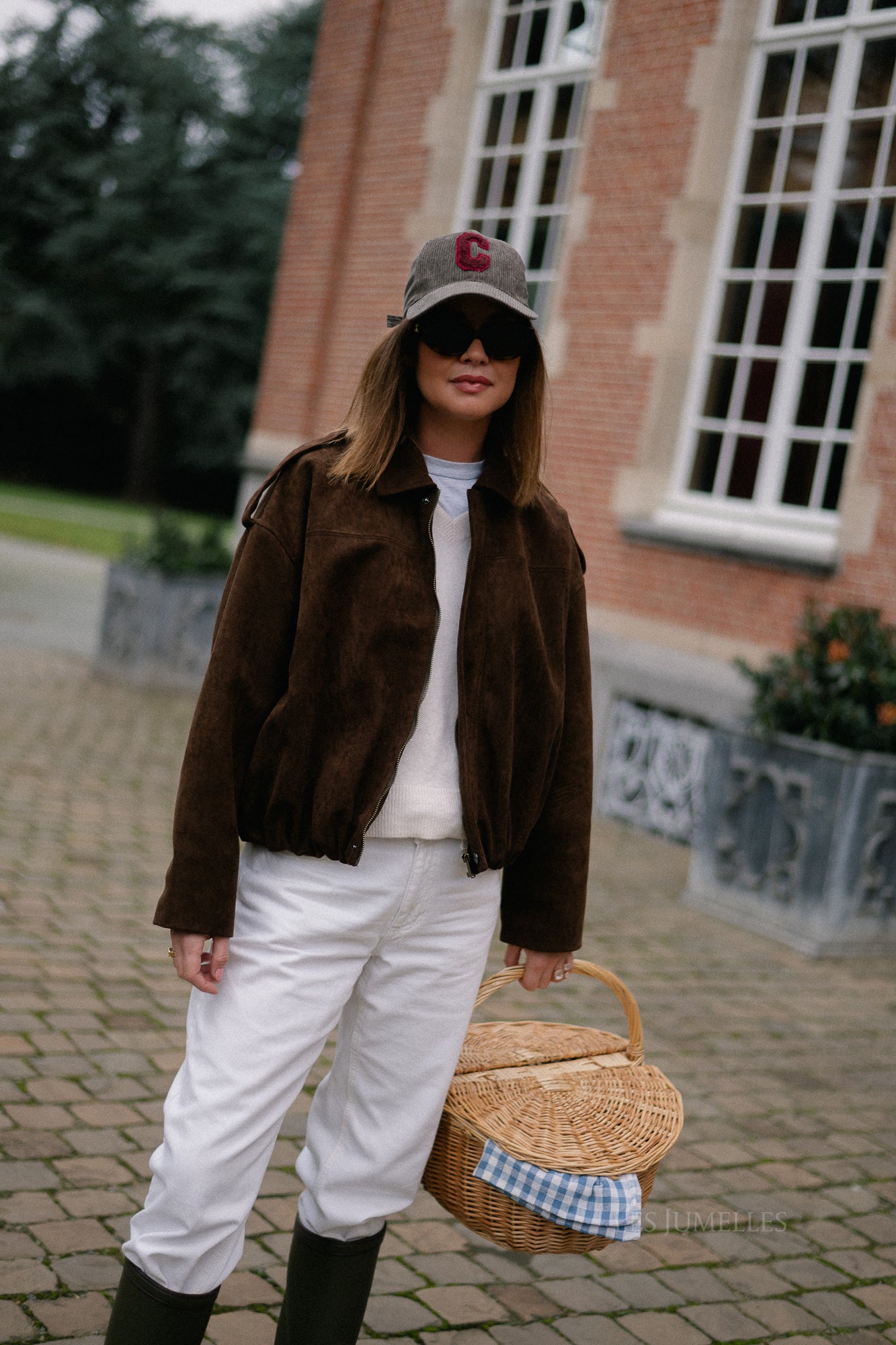 Veste en daim Aurora marron foncé