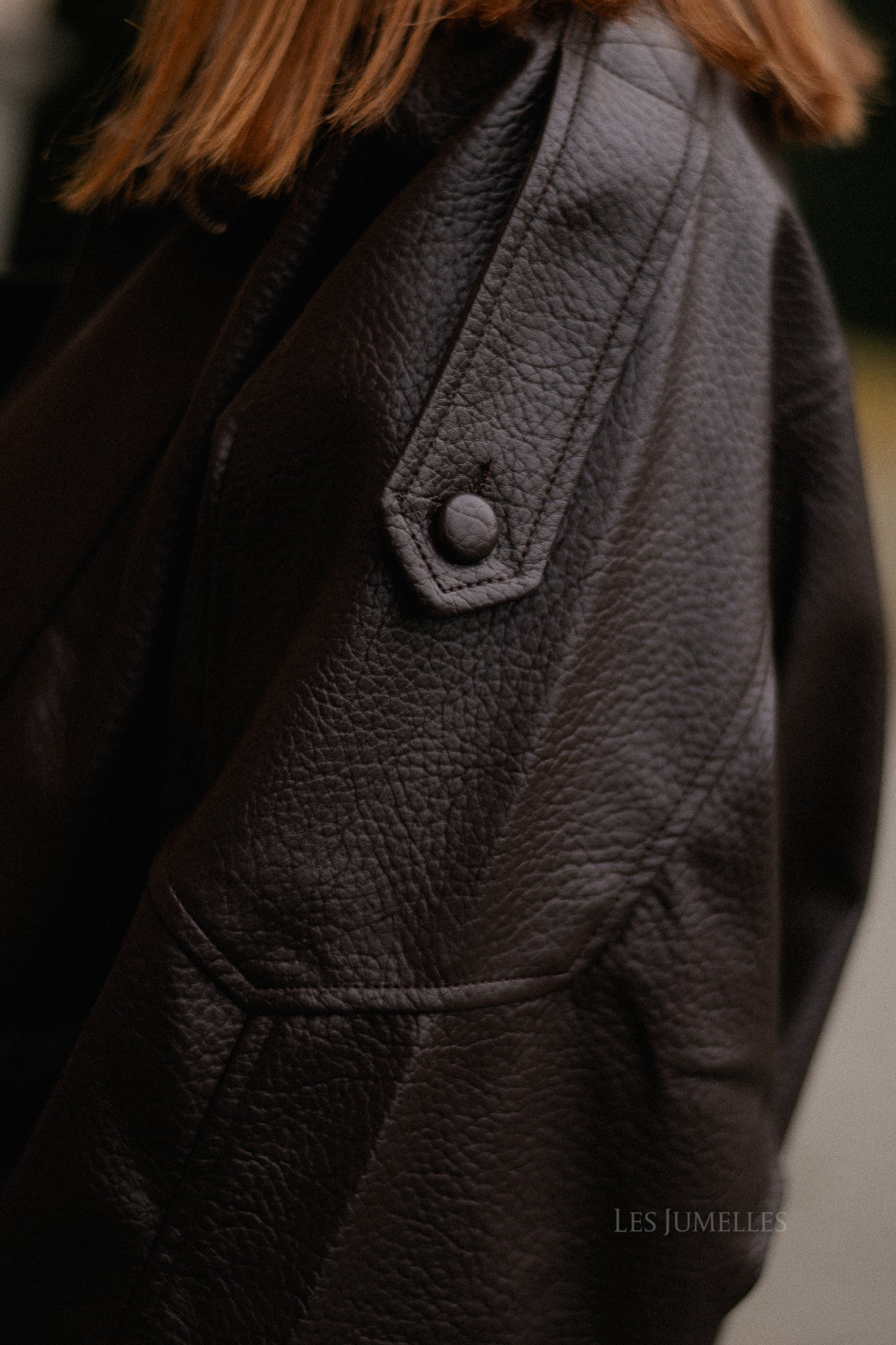 Aubrey leren look jas hot chocolate