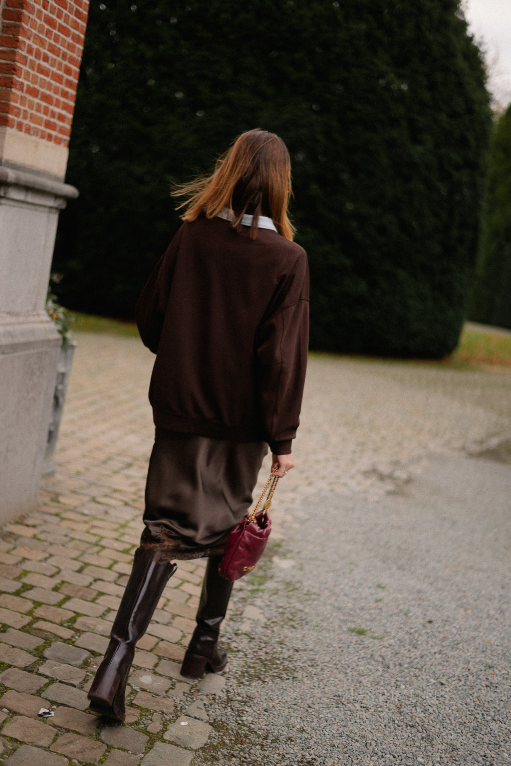 Lio oversized polo sweatshirt hot chocolate/ice blue