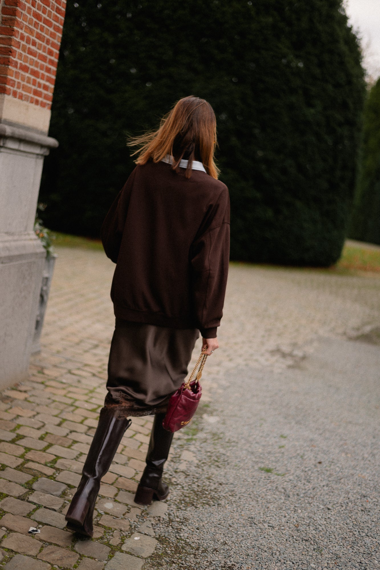 Lio oversized polo sweatshirt hot chocolate/ice blue