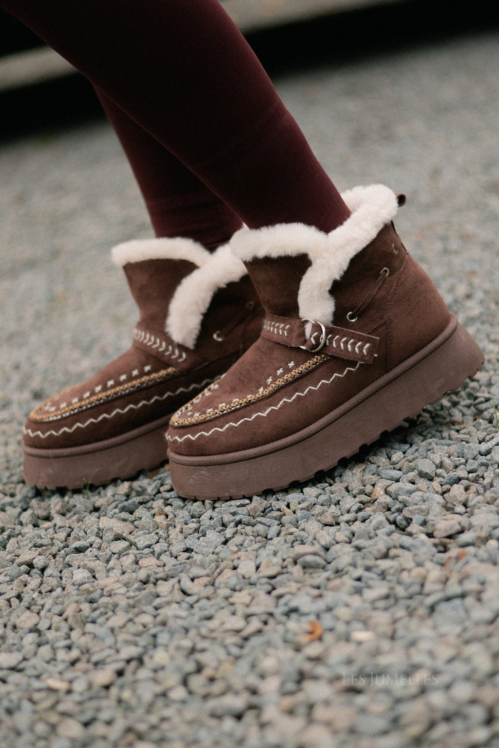 Mila shearling laarzen cacaobruin