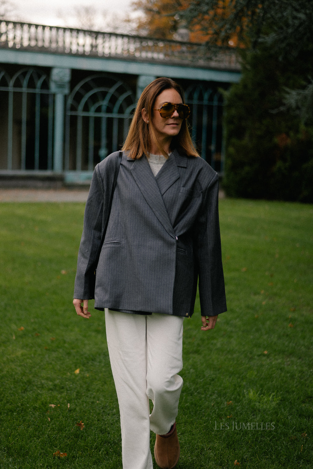 Chloe pinstriped blazer antraciet