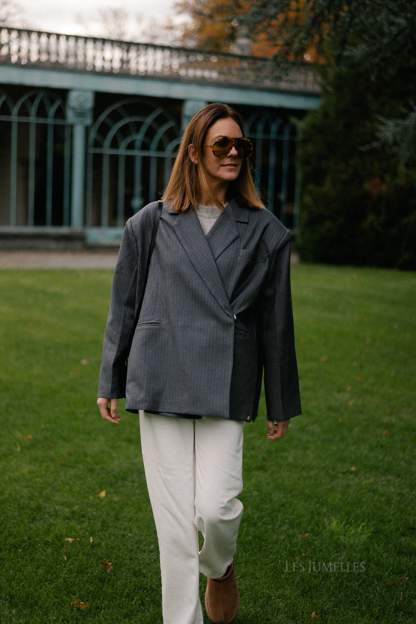 Chloe pinstriped blazer antraciet