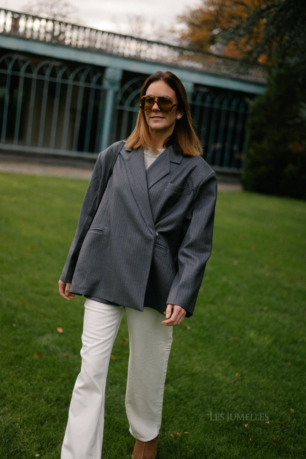 Chloe pinstriped blazer antraciet