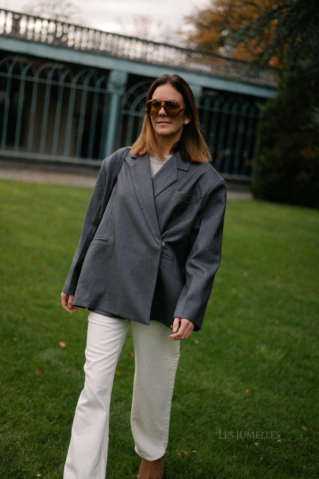 Chloe pinstriped blazer antraciet