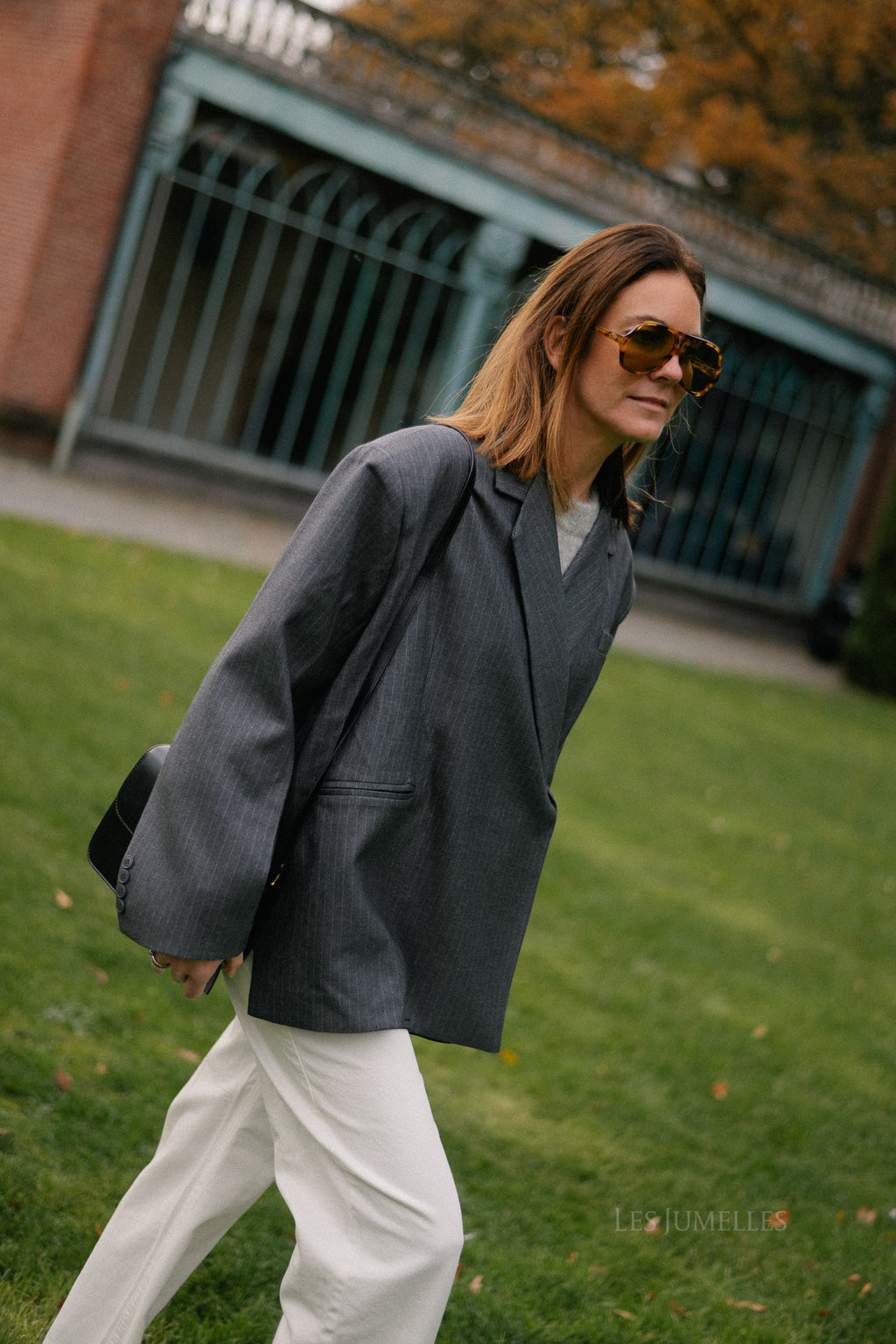 Chloe pinstriped blazer antraciet