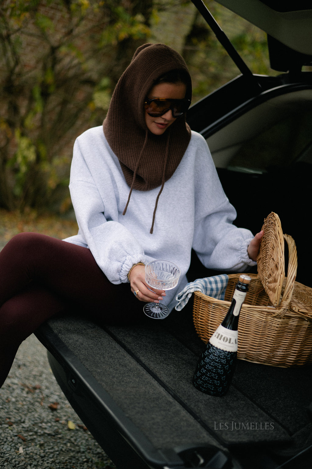 "APRES SKI" sweater lichtgrijs/bordeaux