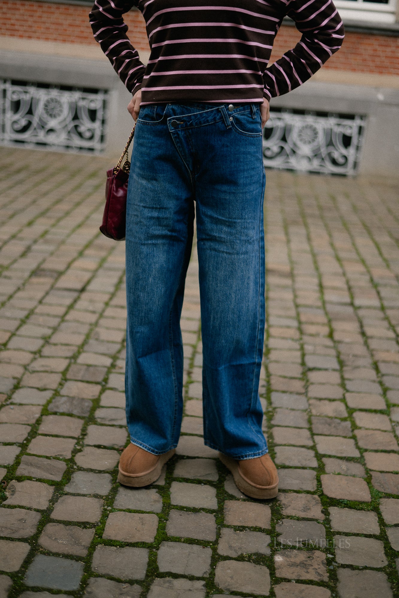 Rena asymmetrische jeans medium blauw