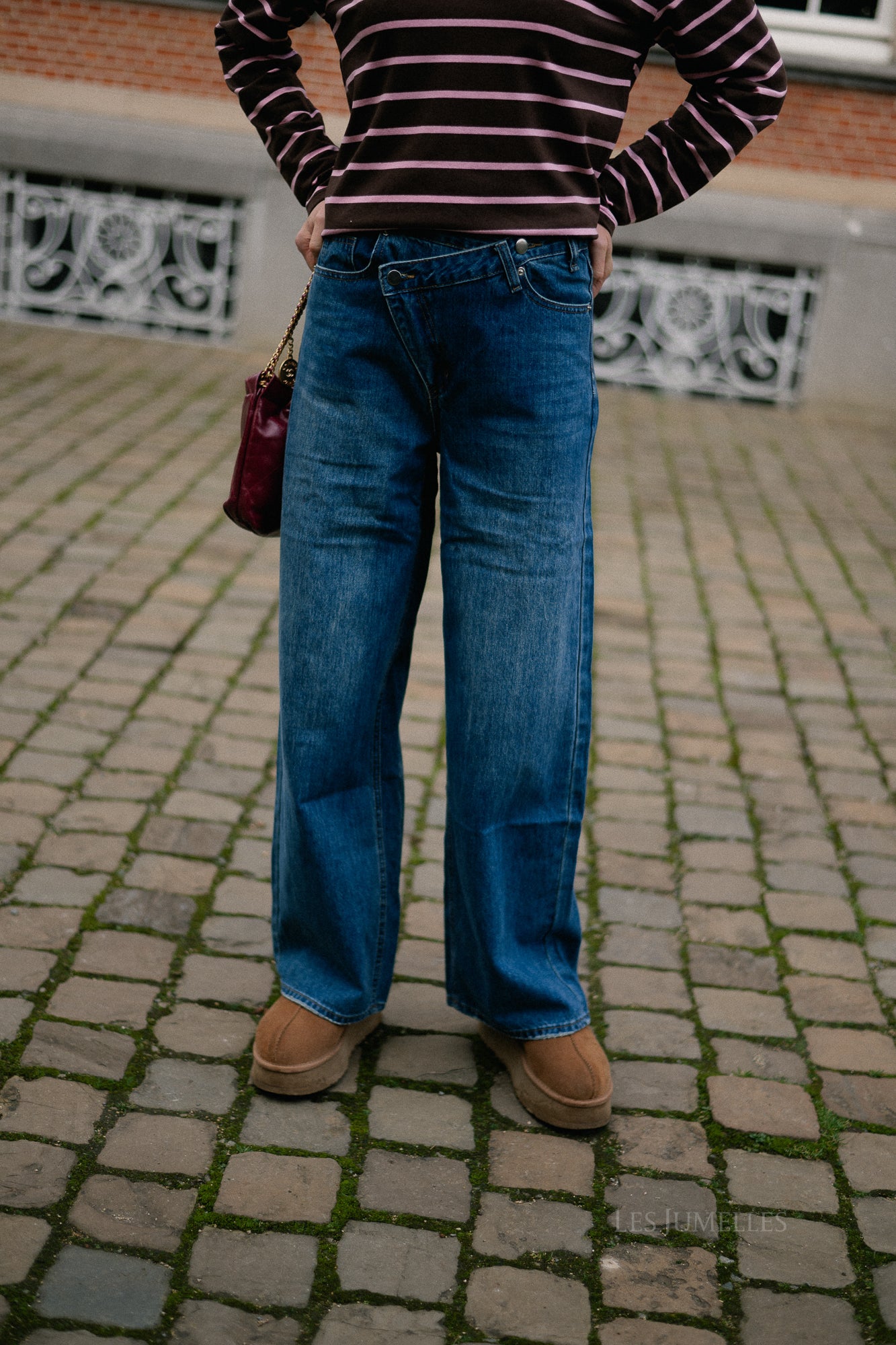 Rena asymmetrische jeans medium blauw