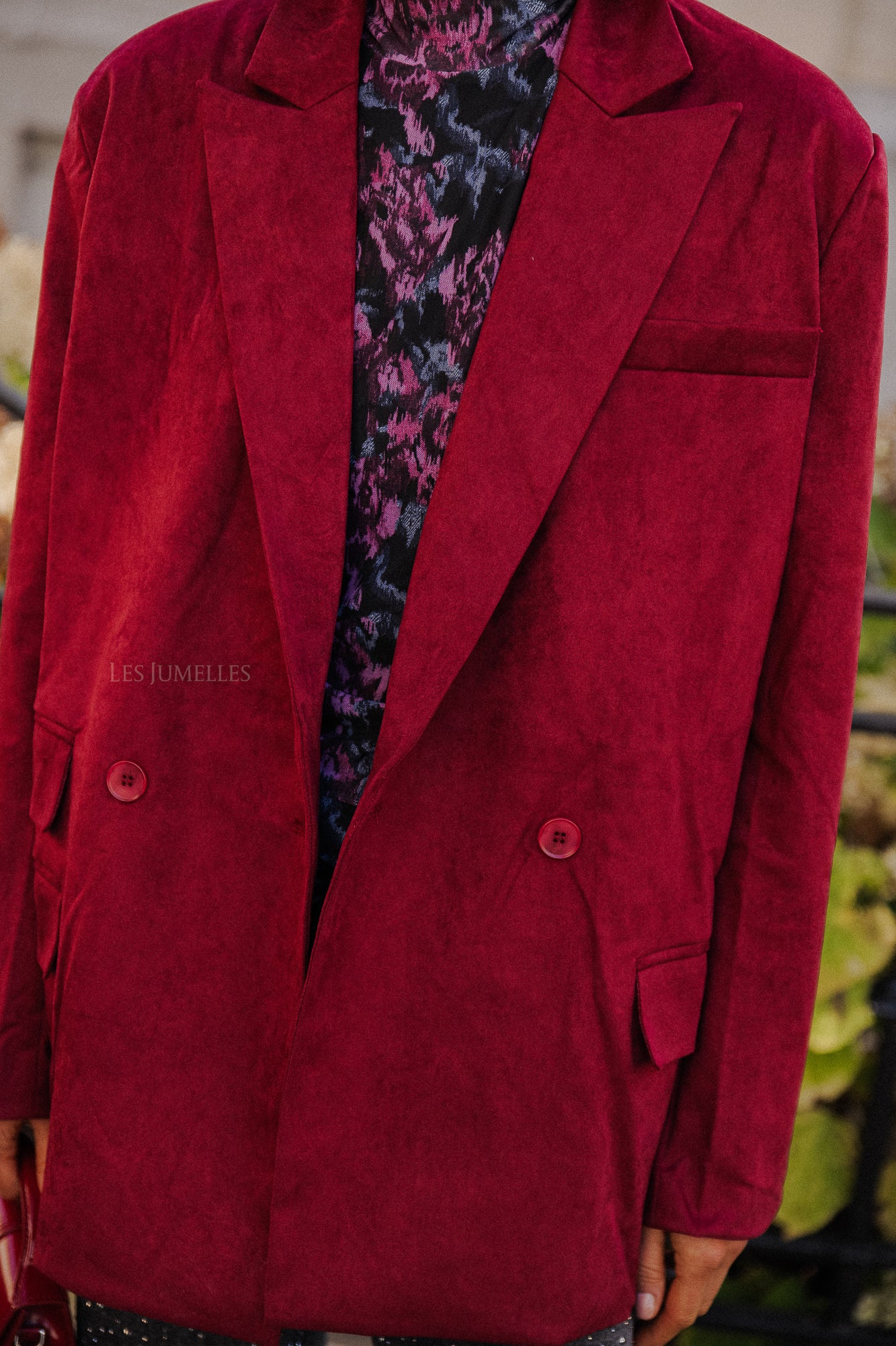 Blazer en daim Bree bordeaux