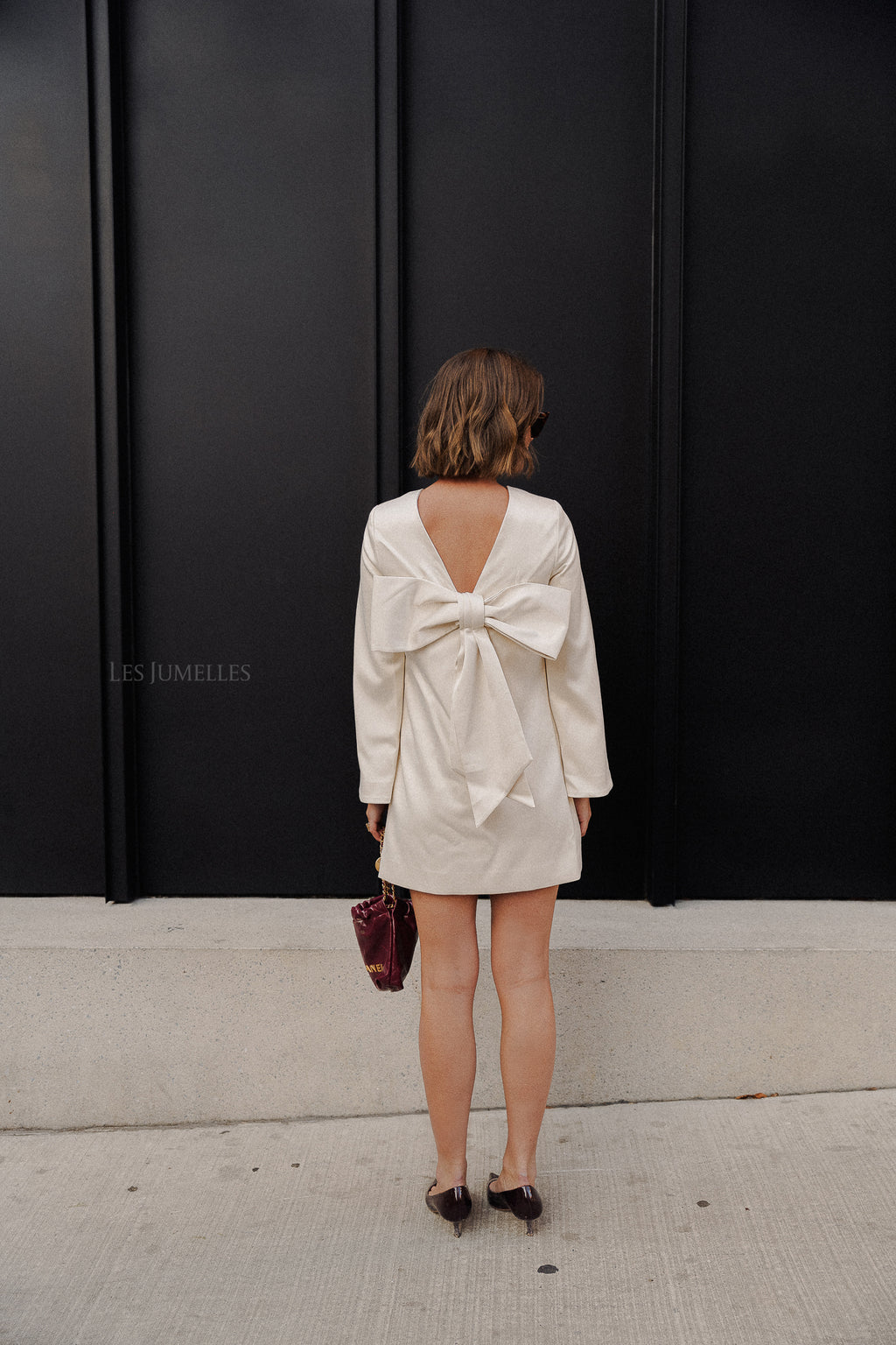 Elna Minikleid mit Schleifendetail Vanille