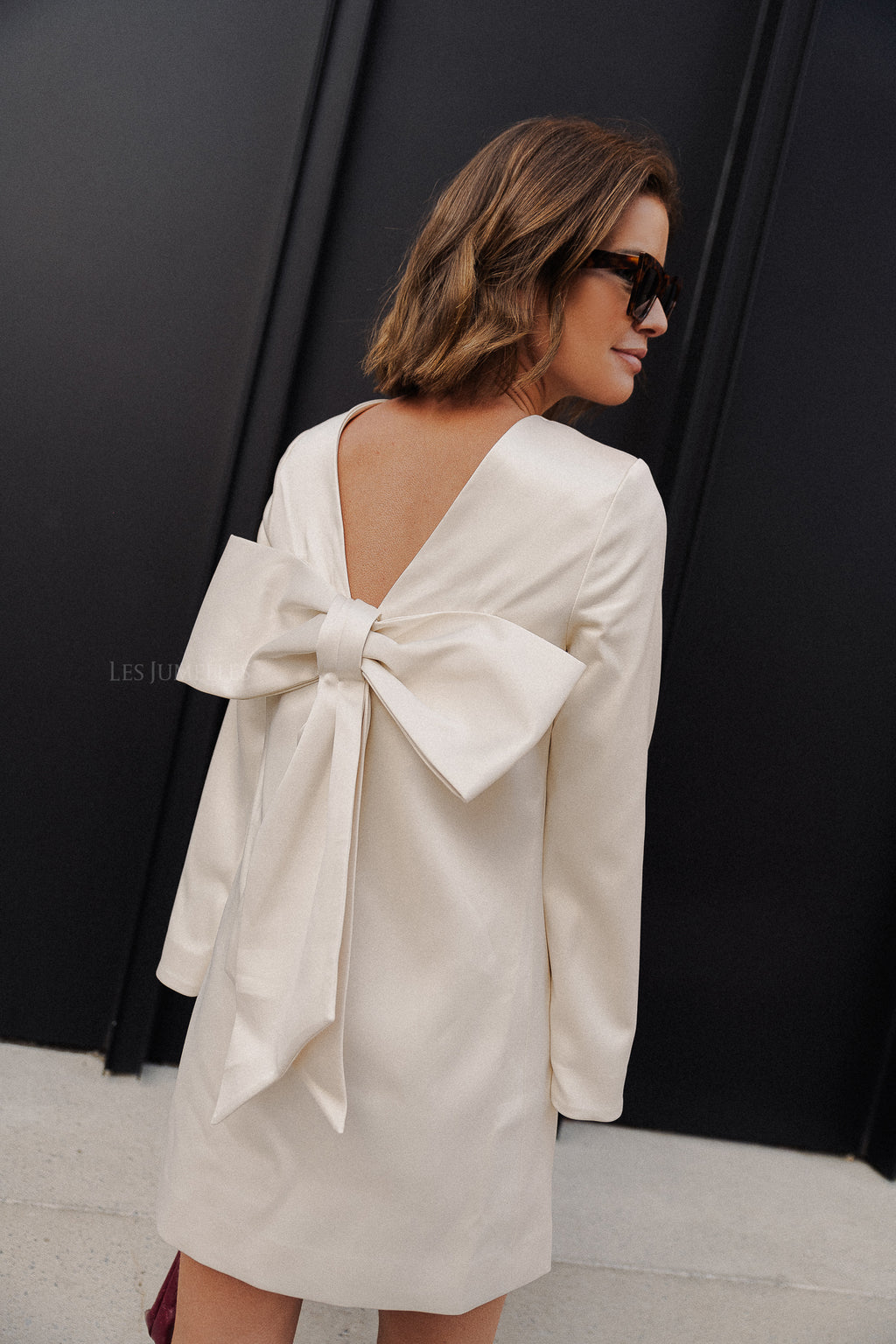 Elna Minikleid mit Schleifendetail Vanille